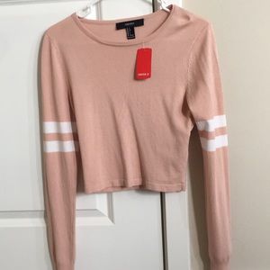 NWT Long Sleeve Peach Crop Top Shirt